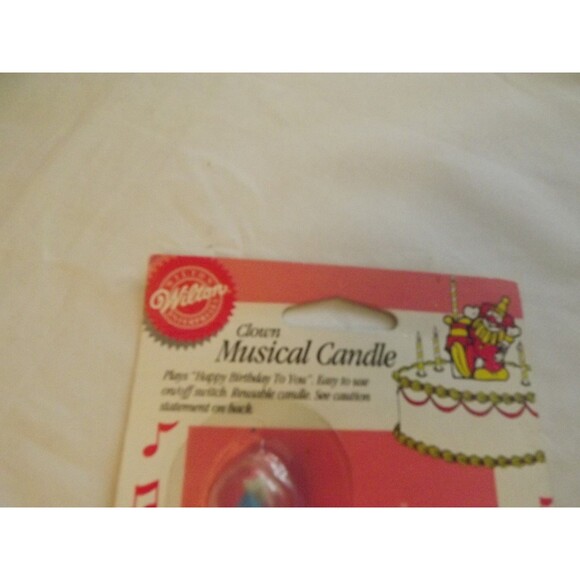 Vintage Wilton 1995 Musical Novelty Candle Clown NOS Sealed Happy Birthday - Picture 3 of 6